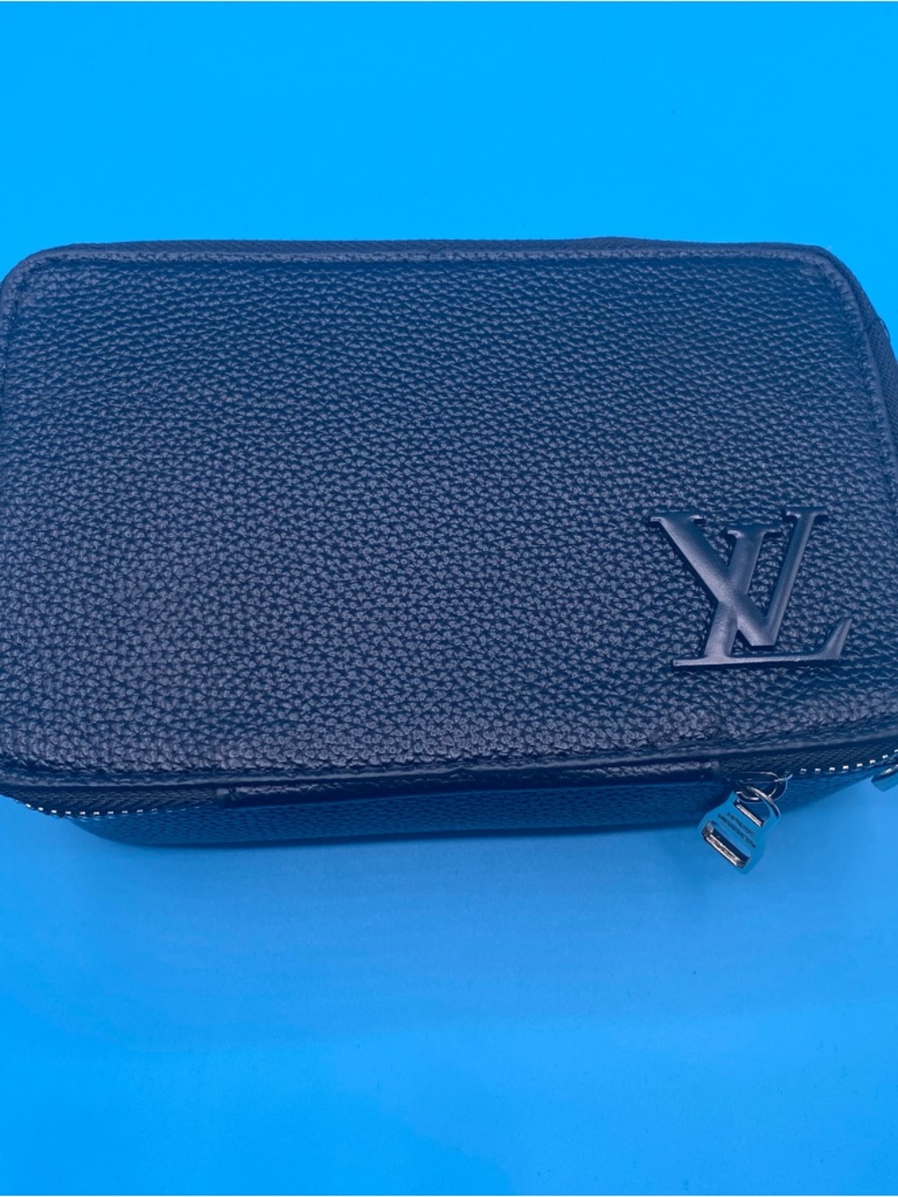 Louis Vuitton Black Pebbled Leather Men's Toiletry Pouch